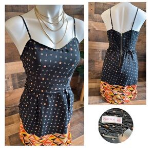 Xhilaration Black and Orange Patterned Dress